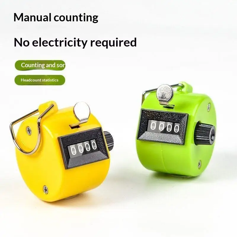 【L】Handheld 4 Digital Tally Counter Mechanical Manual Palm Clicker Number Count Assorted Tally Counter Number Count