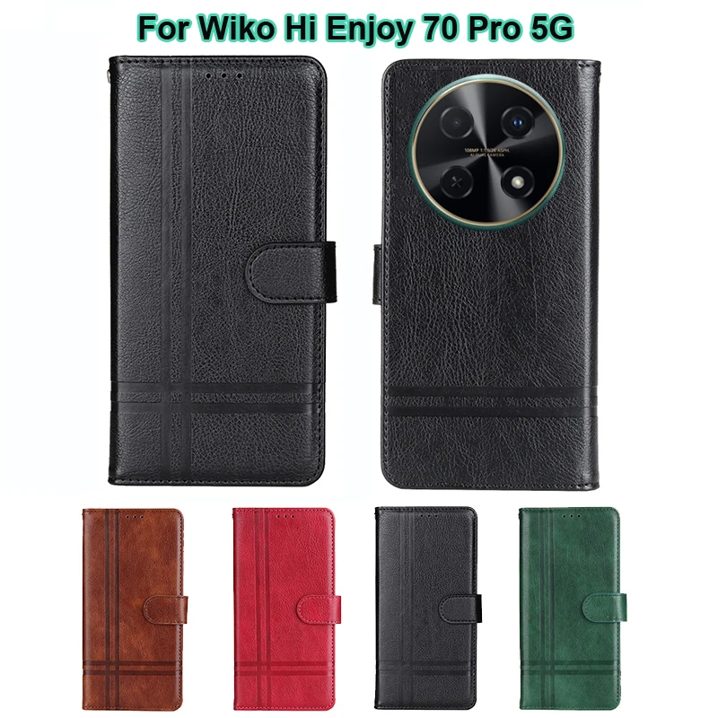 Vintagte Leather Phone Case For Wiko Hi Enjoy 70 Pro 5G Fundas Wallet Cover For Capinha De Celular Wiko Hi Enjoy 70 Pro 5G Coque