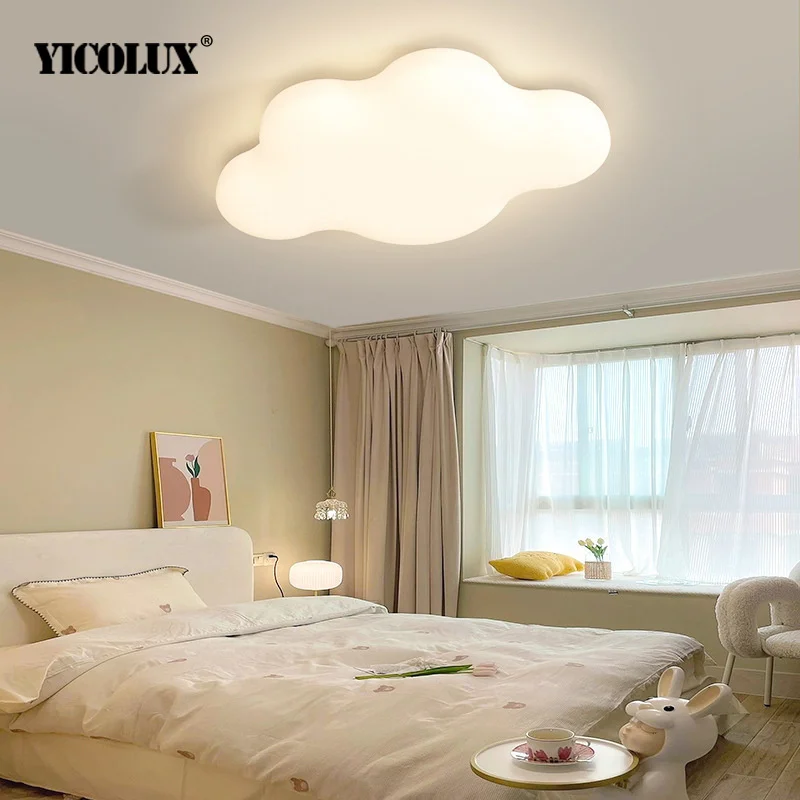 Bedroom Lights Full Spectrum Ceiling Lamp Children's Room Kid Read Study White Decor Eye Protection Cloud Lamp Indoor Lighting