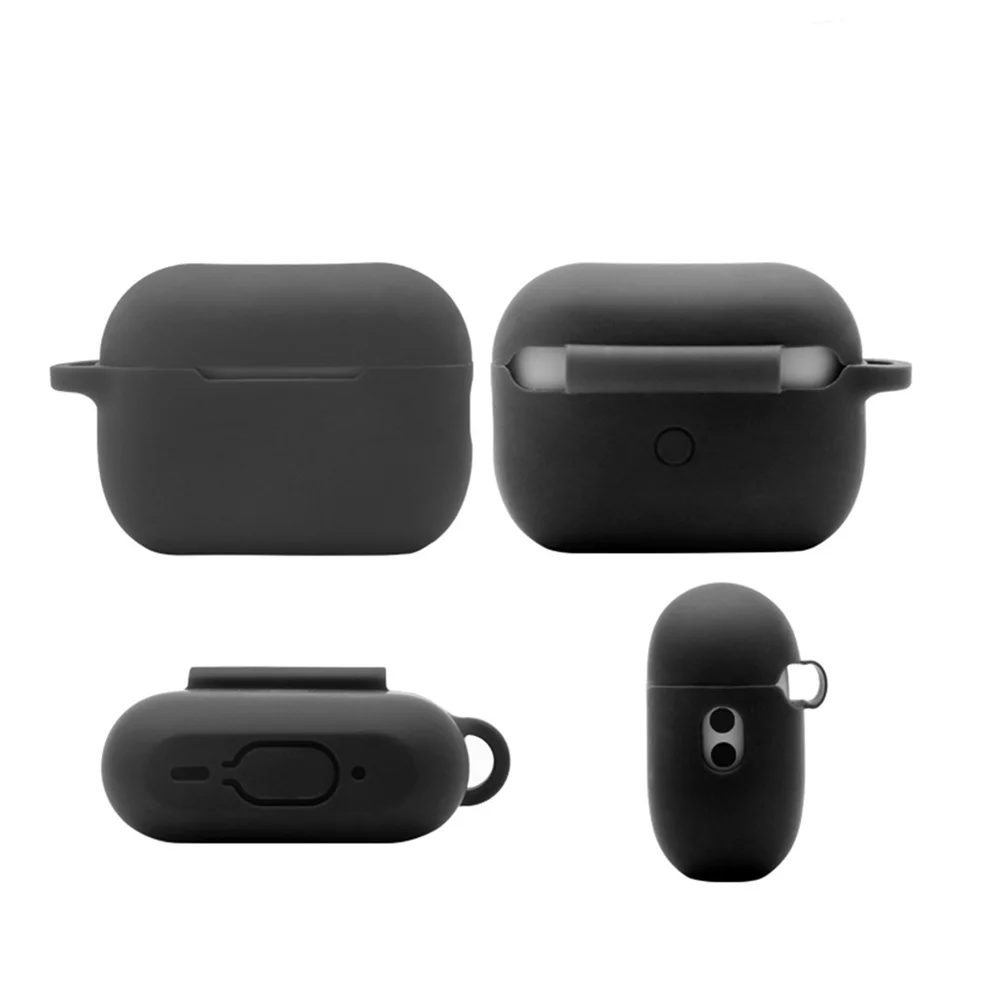 ใหม่สำหรับ AirPods Pro 2rd Generation Cover เรียบง่ายน่ารักสีทึบสีดำเรืองแสงสีแดงป้องกันกันกระแทก Hook