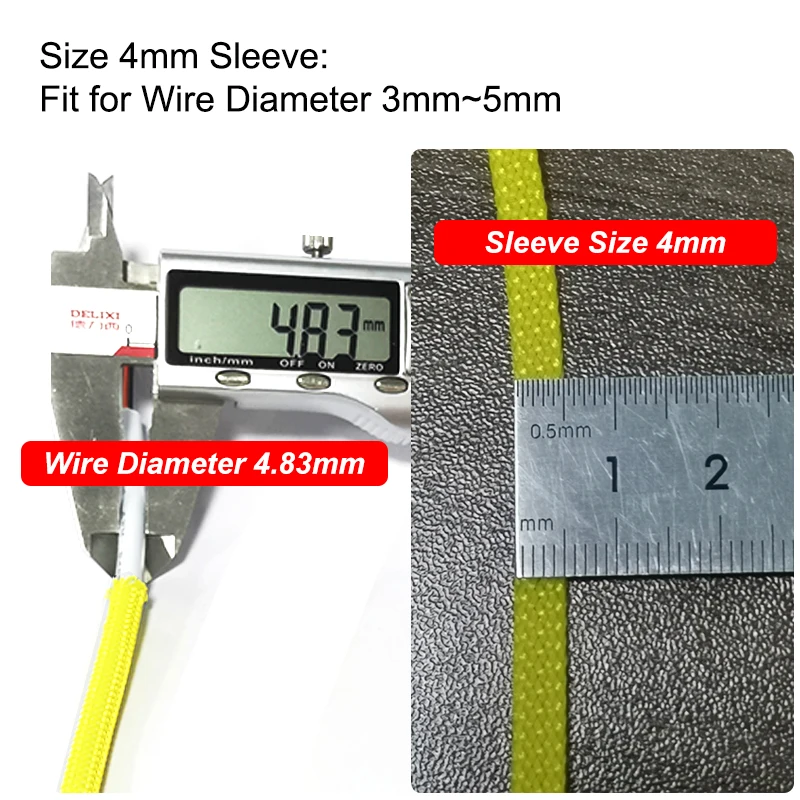 1~50M PET Expandable Cable Sleeve 4mm Tight Braided High Density Hardness Insulate Line Protect Sleeving Wire Wrap Gland Sheath