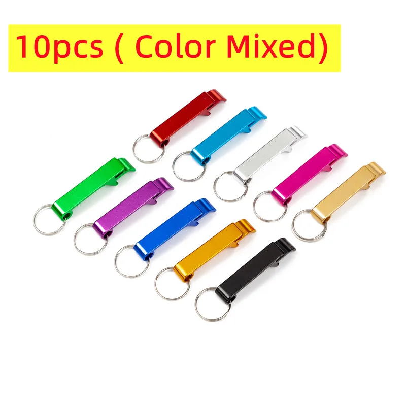 10Pcs Bottle Opener Keychain Aluminum Beer Bottle Openers Metal EDC Soda Keyring Tool Gift