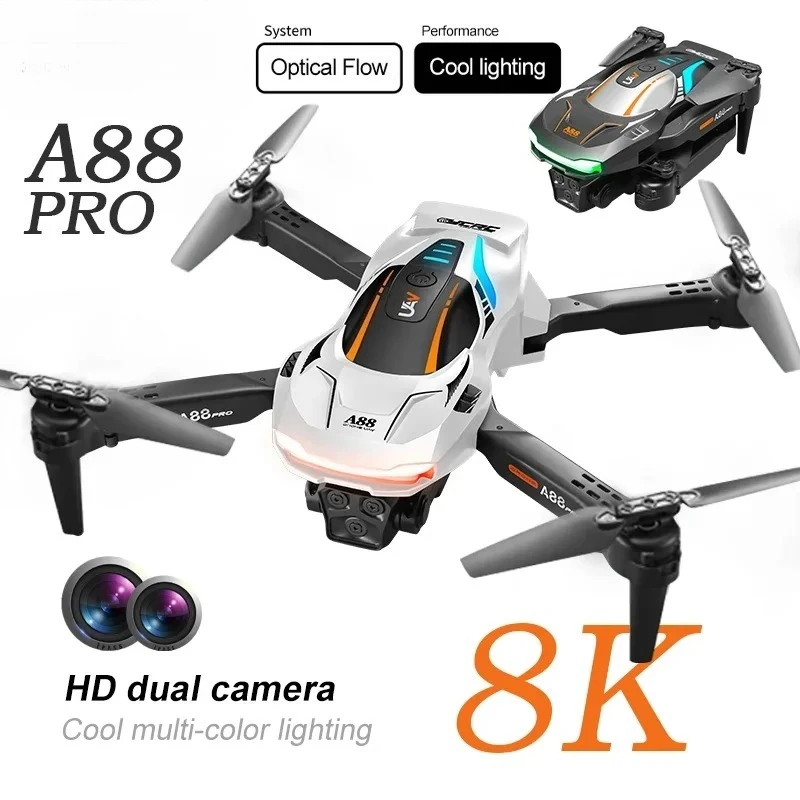 Original A88 Drone 8K HD Camera Profesional Optical Flow Obstacle Avoidance Brushless Foldable Quadcopter RC Dron Original