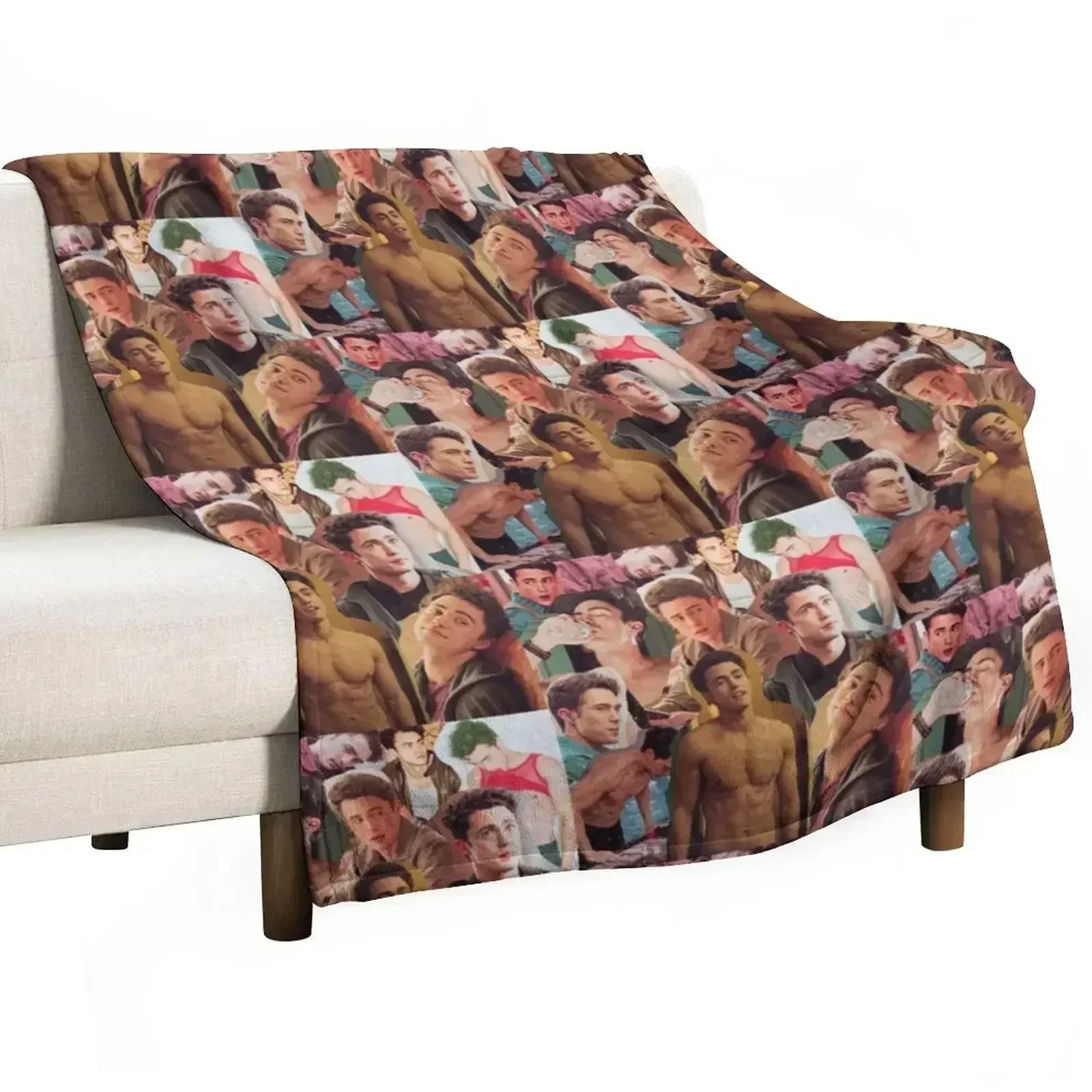 Paxton Hall Yoshida/ Darren Barnet Collage Throw Blanket manga Bed linens Flannels for sofa Blankets