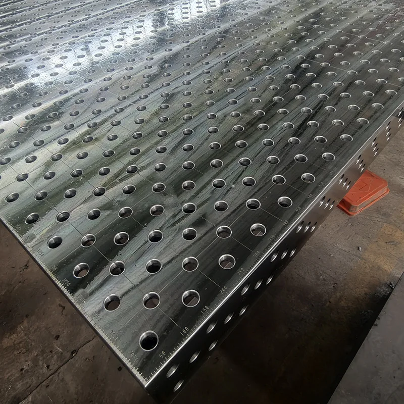 Three-dimensional flexible welding platform Manganese steel 28 holes, five holes with graduated welding plate