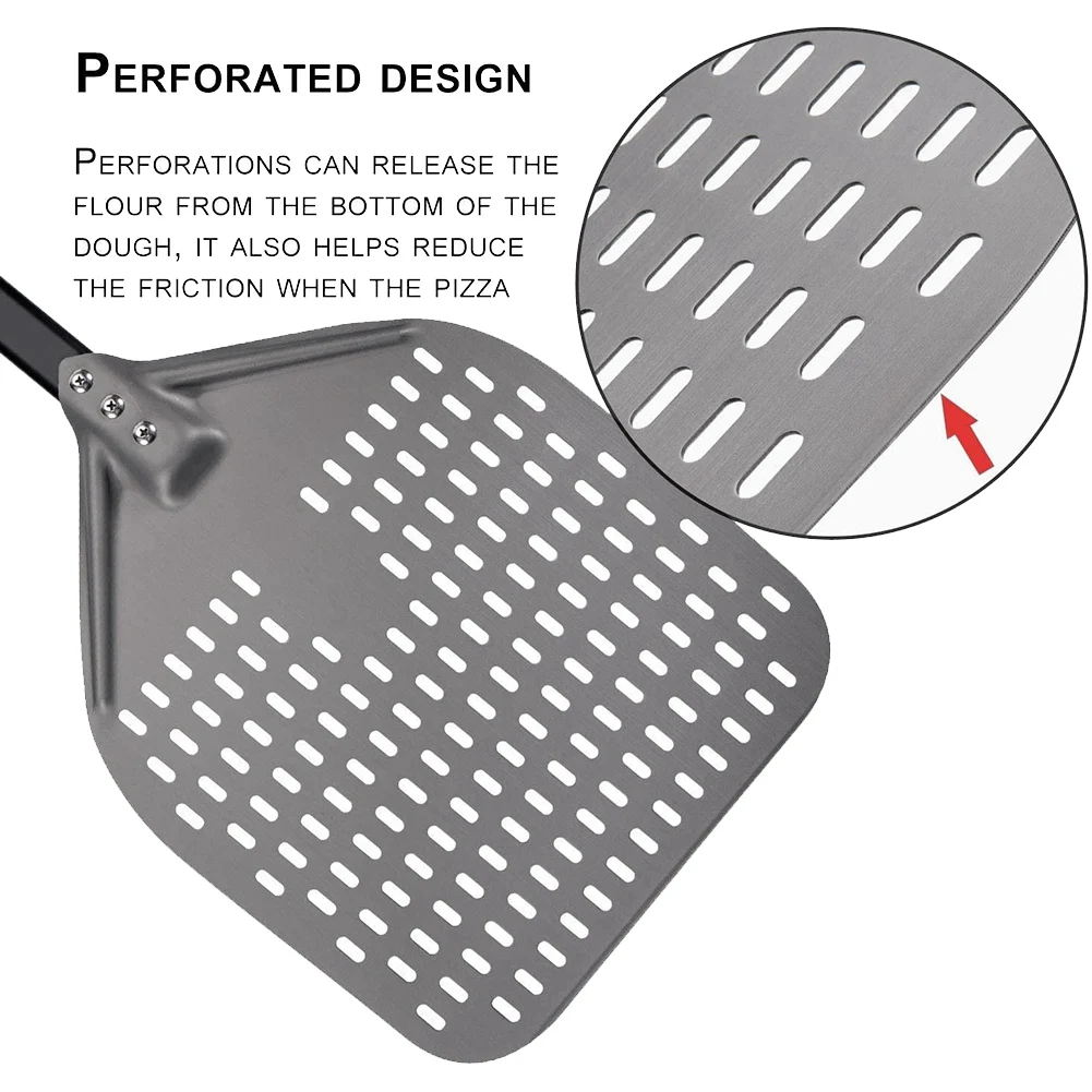 14 بوصة الألومنيوم البيتزا مجرفة قشر مع مقبض طويل أدوات المعجنات اكسسوارات البيتزا ملعقة كعكة الخبز تيرنر