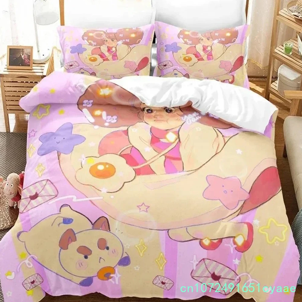 Fashion 3D Print Anime Bee And Puppycat Bedding Set Bedroom Soft Modern Bedspreads Comefortable Duvet Cover Quilt Pillowcase