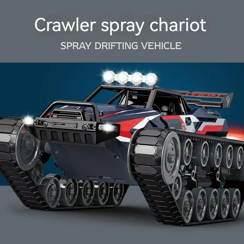 Jjrcs Q111 Spraying Truck Alloy Tank Rc Crawler Drift Car Light 360 Rotating All Terrain Vehicle Remote Controller Car For Kids