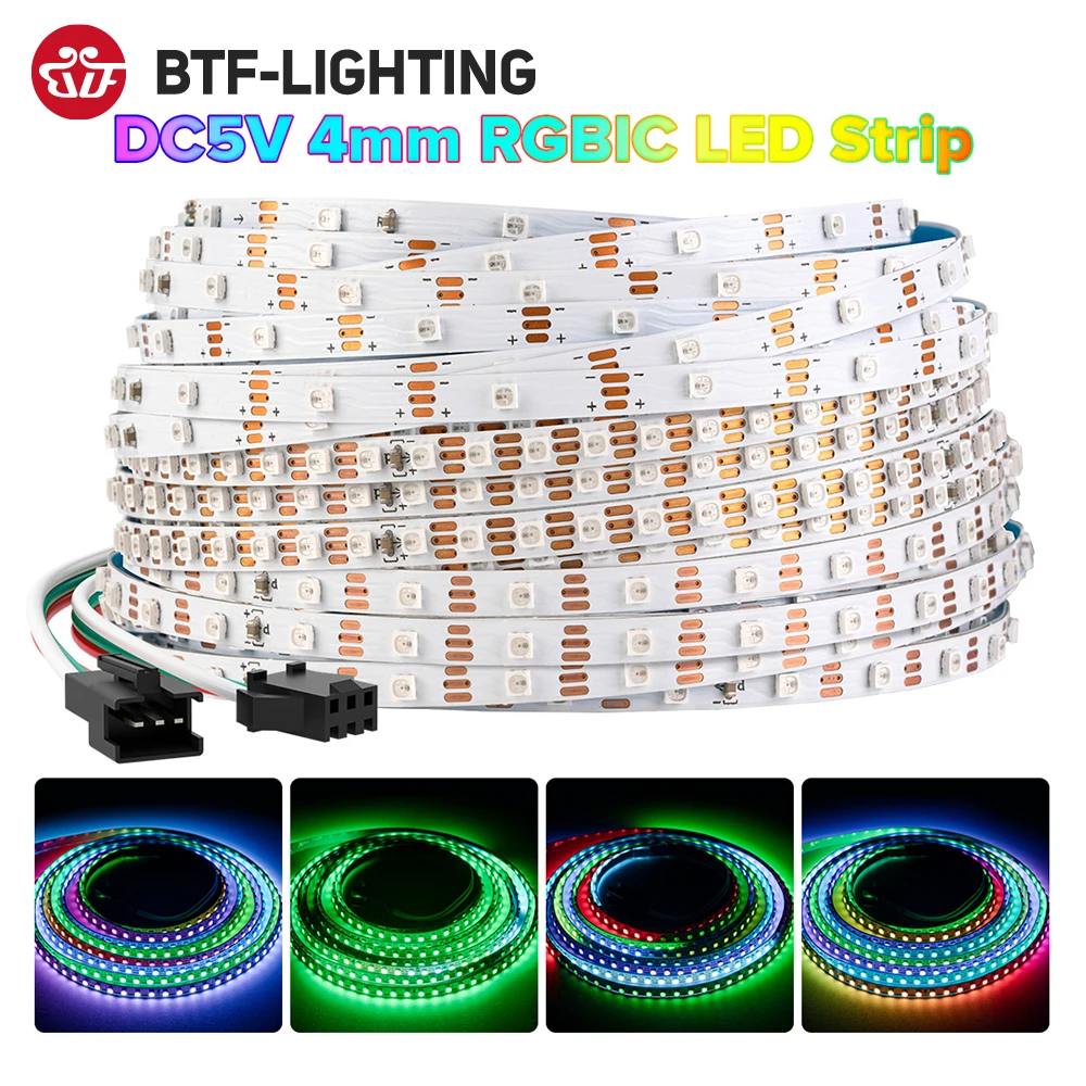 스마트 픽셀 RGB LED 스트립 라이트, 2020 매직 SMD, 개별 주소 지정 가능, 4mm 60 100 200 LED, SK6805, WS2812B DC5V IP30