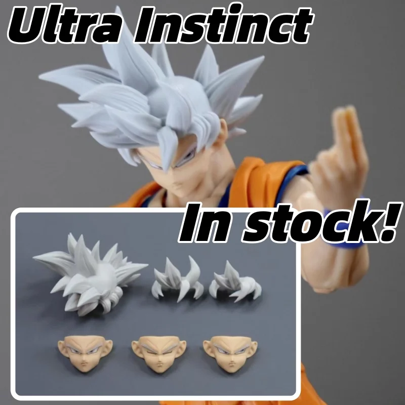 

В наличии! Набор аксессуаров Dragon Ball SHF Son Goku Series Upgrade Parts Ultra Instinct Goku, масштаб 1/12, скульптура головы, аксессуары.