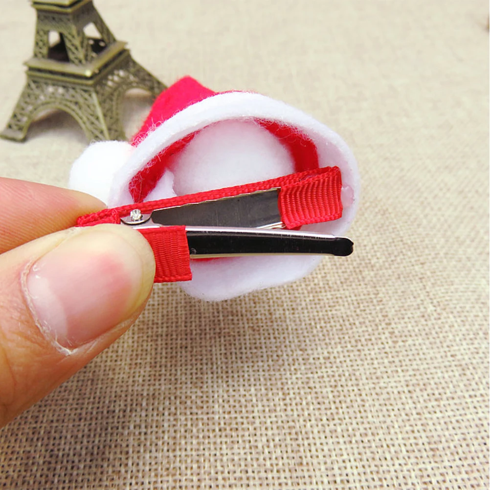

2Pairs Christmas Hat Hair Clips Creative Barrette Hair Accessories for Adults Holiday Party Decorations Gift for