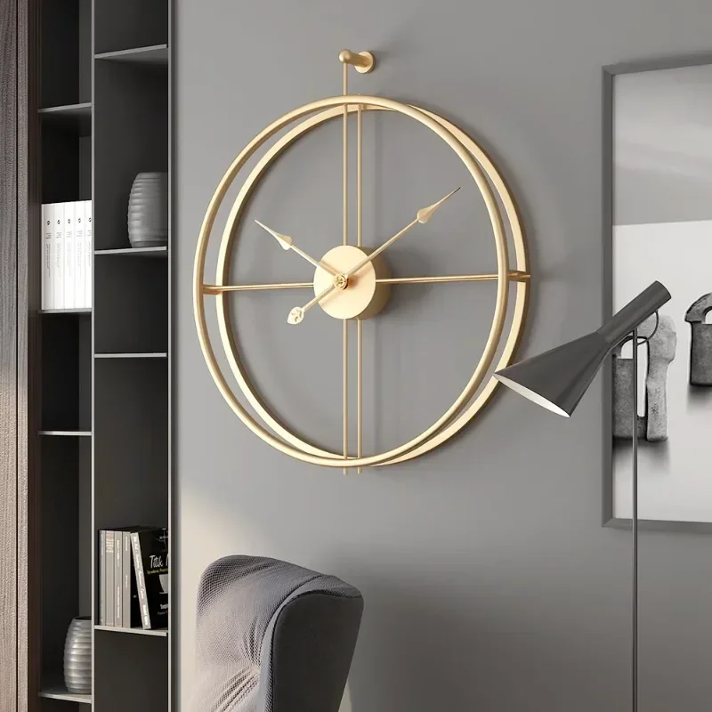 

Gold Wall Clock Modern Design Mute Clocks Wall Home Decor Circular Digital Watches Living Room Decoration Crafts Clocks 50/60cm