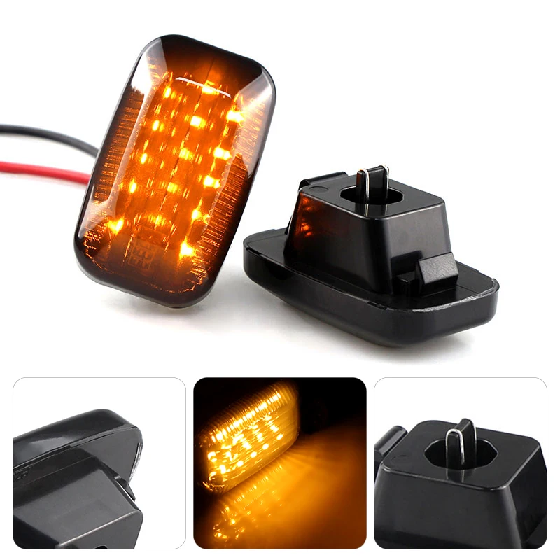 Enquêter de position latéral dynamique à LED, clignotant fluide, répéteur latéral pour Toyota Landcruiser, série 70, 80, 100, 2 pièces