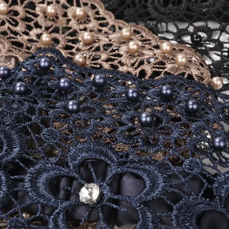 Blumenmuster-Haarband im neuen Stil mit Perlen und breitem Rand für Frauen, effektive Abdeckung für weißes Haar, Haar-Accessoire, Haarband – Detail 6