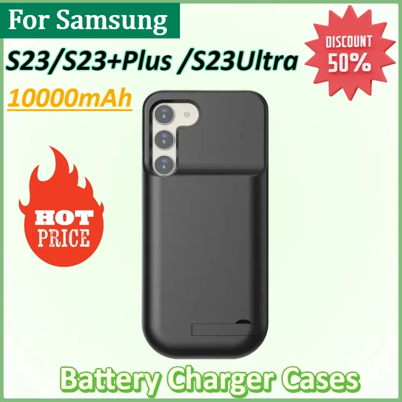 

New 10000mAh Battery Charger Case for Samsung S23/S23+Plus /S23Ultra Battery Portable Back Clip Power Bank Charger
