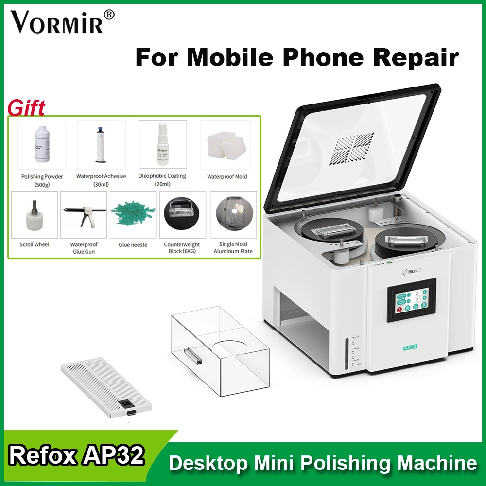 Refox AP32 Desktop Grinding Polishing Machine Display Scratch Removal Machine For Mobile Phone Watch Screen Refurbished Repair