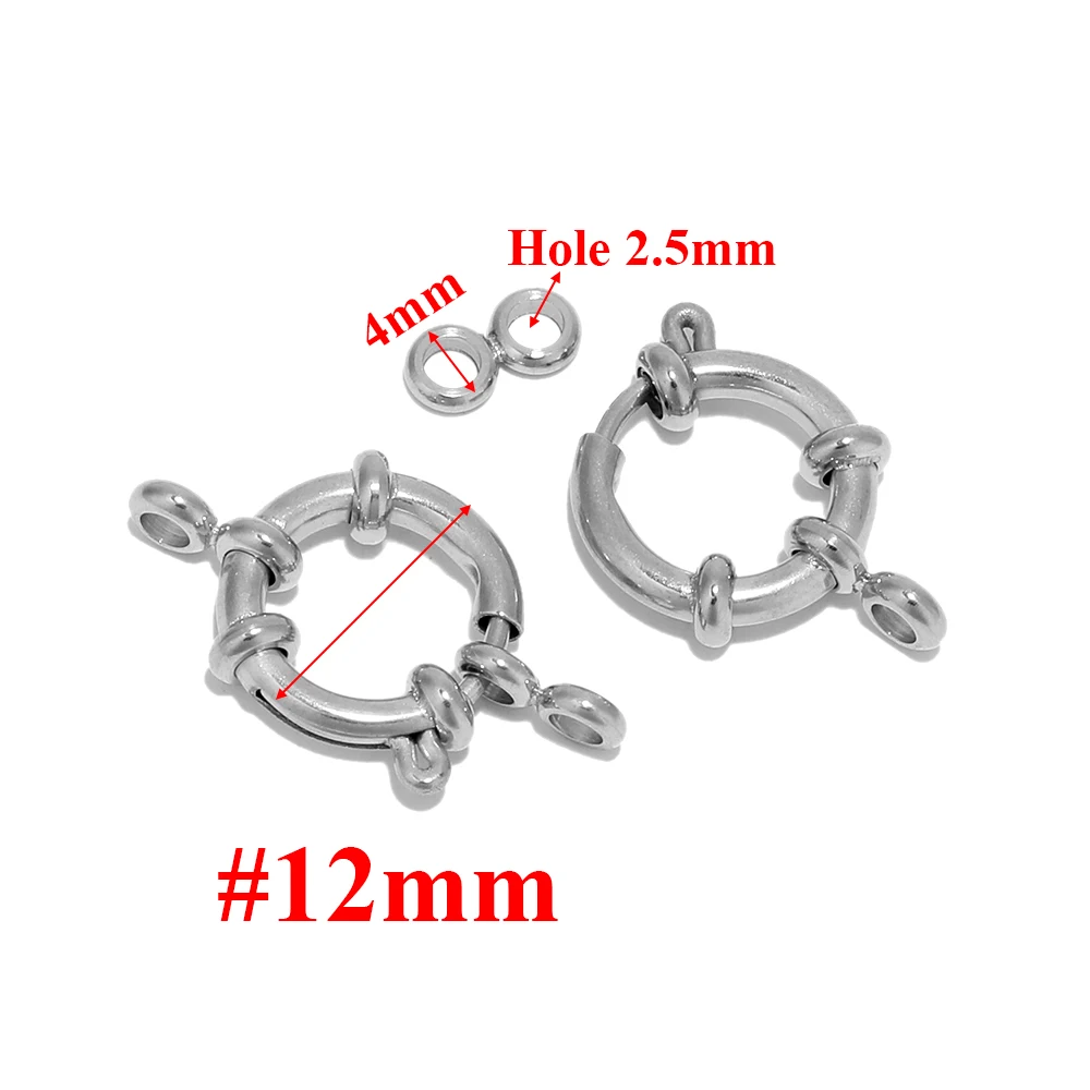 4 stuks roestvrij staal ronde veerring sluitingen DIY sleutelbeen ketting haken sieraden maken 8 connectoren bevindingen armband benodigdheden