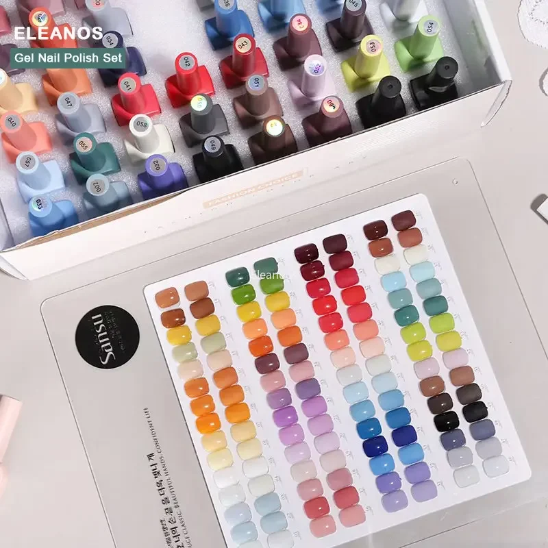 Eleanuos-juego completo de esmaltes en Gel para uñas, Set de esmaltes en Gel de estilo coreano, con diferentes botellas, UV, LED, 60 colores