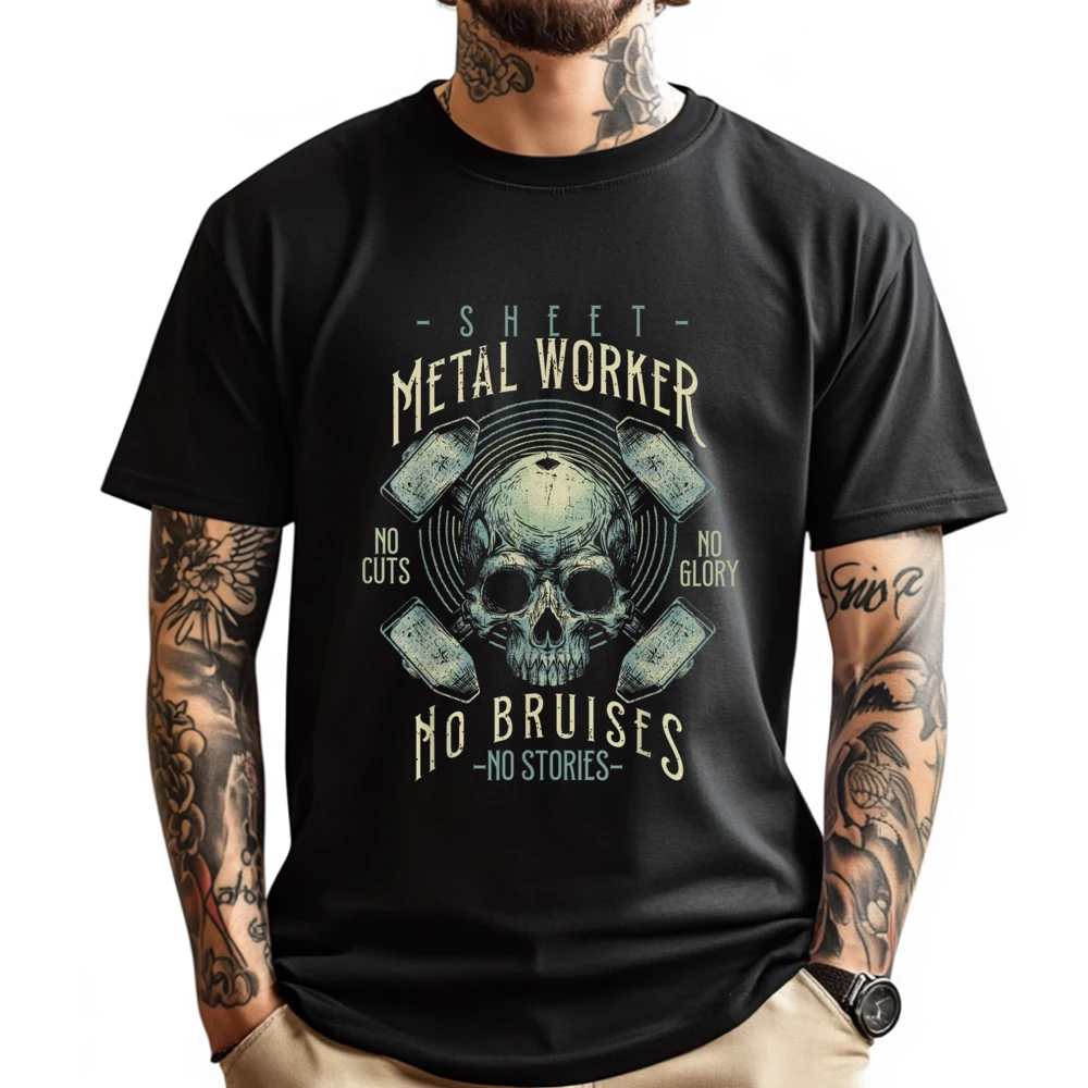 Fabrication Sheet Metal Welding Laborer Sheet Metal Worker 967 Shirts Men Graphic Men's Cotton T-Shirt Classic