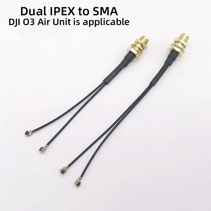 Dual IPEX1 to SMA internal pin internal hole antenna adapter cable suitable for DJI O3 Air Unit digital image transmission