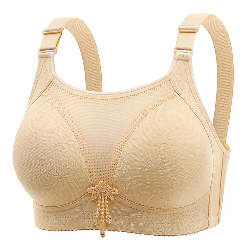 Soutien-gorge sans armatures confortable et respirant pour femme, grande taille, avec dentelle, sans couture, dos nu, bonnets fins moulés