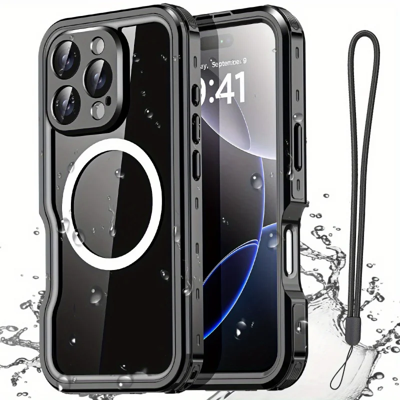 

Applicable iPhone 16 Pro Max Magnetic Waterproof Phone Case，Waterproof and Shockproof Durable Suitable for Camera Control Button