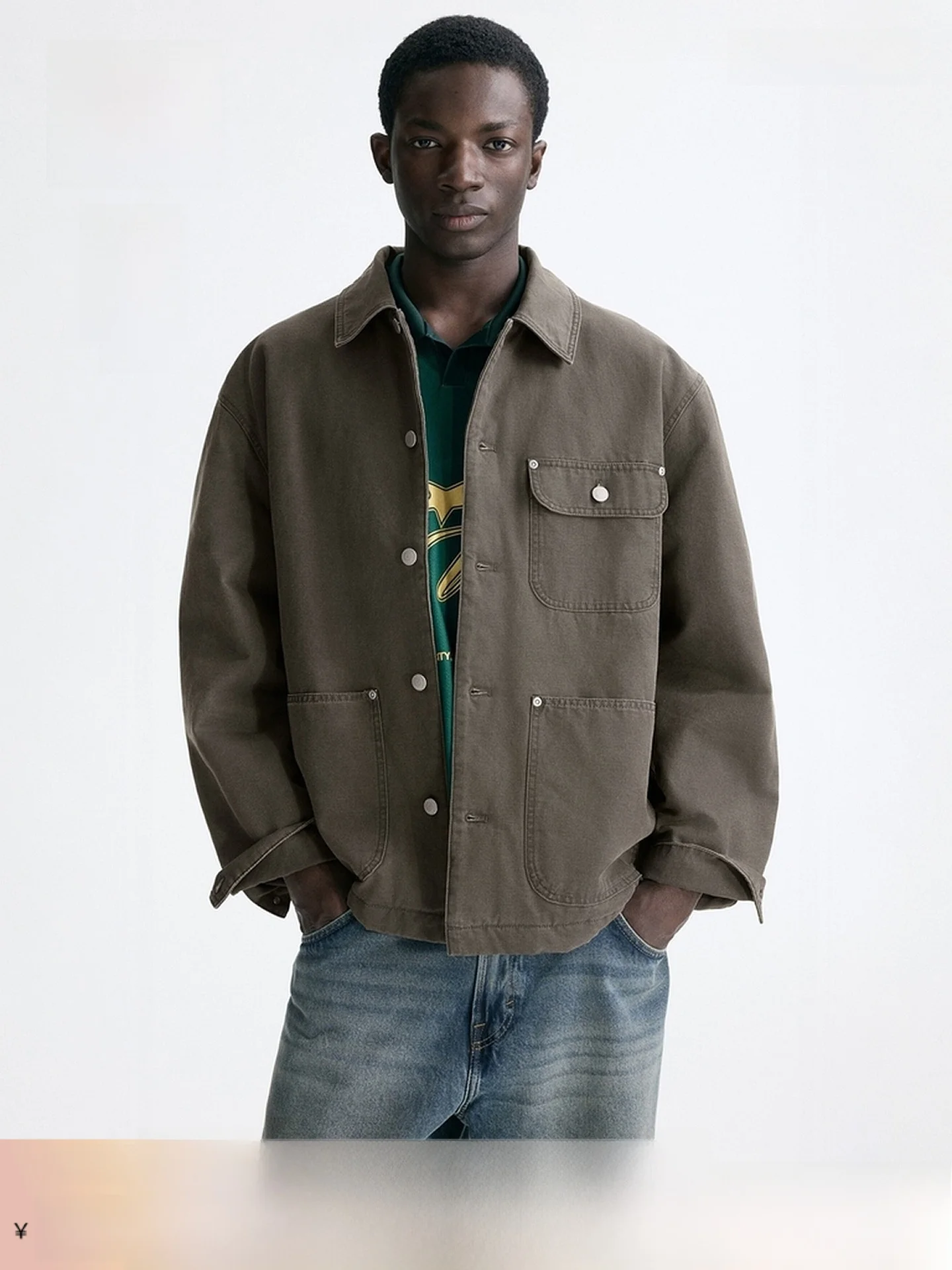 

Мужская хлопковая куртка H&M 2026: Новинка весенней коллекции, модная верхняя одежда в стиле «книжного фаната», базовая модель, однотонная, свободного кроя, для молодежи