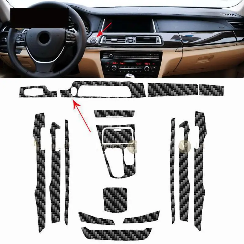 Car interior carbon fibre Film 5DP ET Center console Anti scratch resist film For BMW F01 F03 F04 Series 7 2009-2015