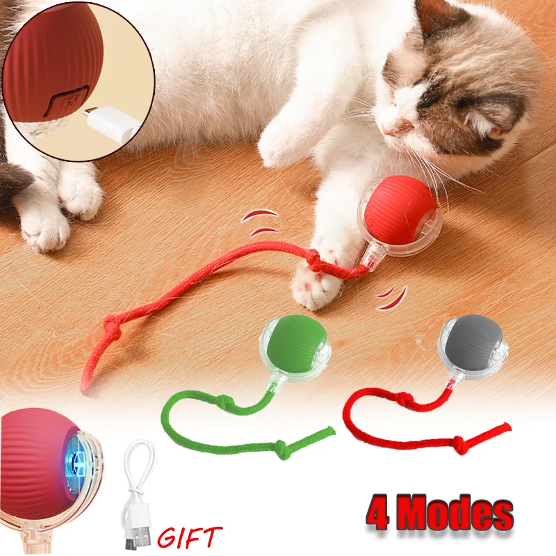 Interactive Cat Toys Ball Auto Electric Rolling Ball Toys for Cats/Kitty Pets Smart Automatic Teaser USB Rechargeable