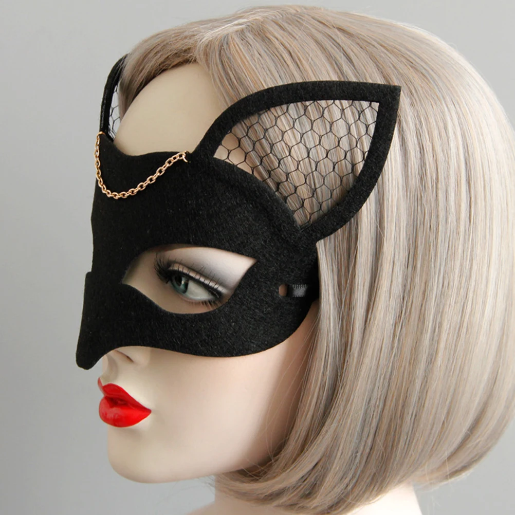 

Half Mesh Felt Masquerade Mask for Women Masquerade Mask Kids Party Carnival Halloween Costume Accessory