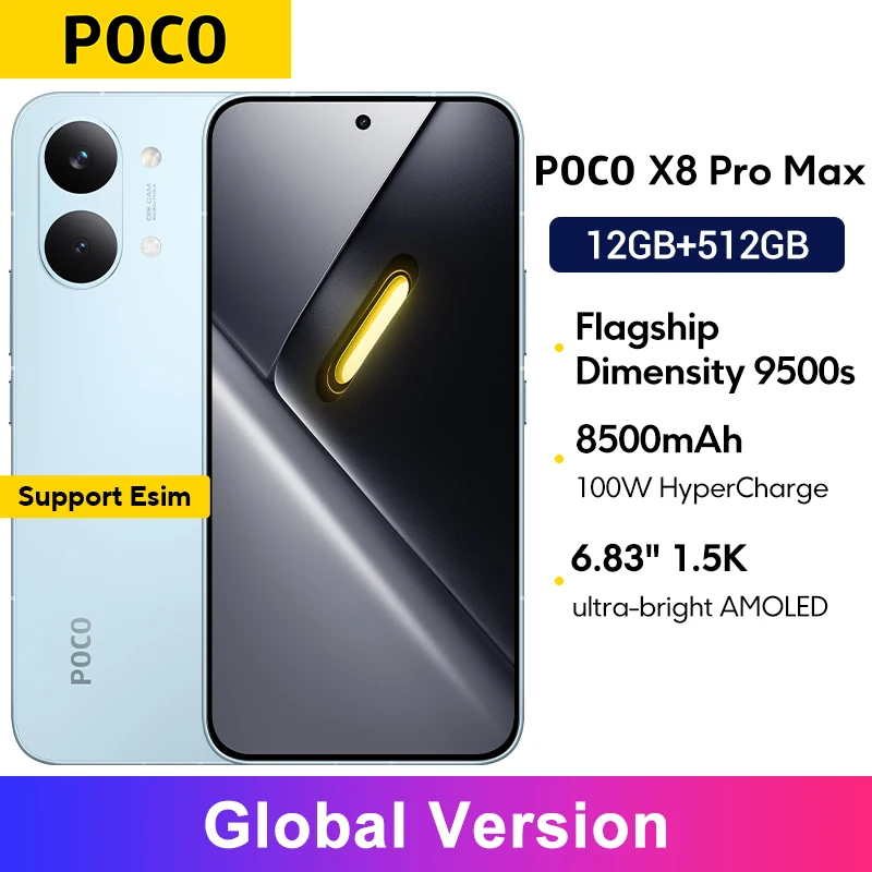 Global Version POCO X8 Pro Max 8500mAh 1.5K 120Hz Ultra-Bright
