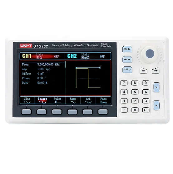 UTG962 Function Arbitrary Waveform Generator Signal Source Dual Channel 200MS/s 14bits Frequency Meter 30Mhz 60Mhz