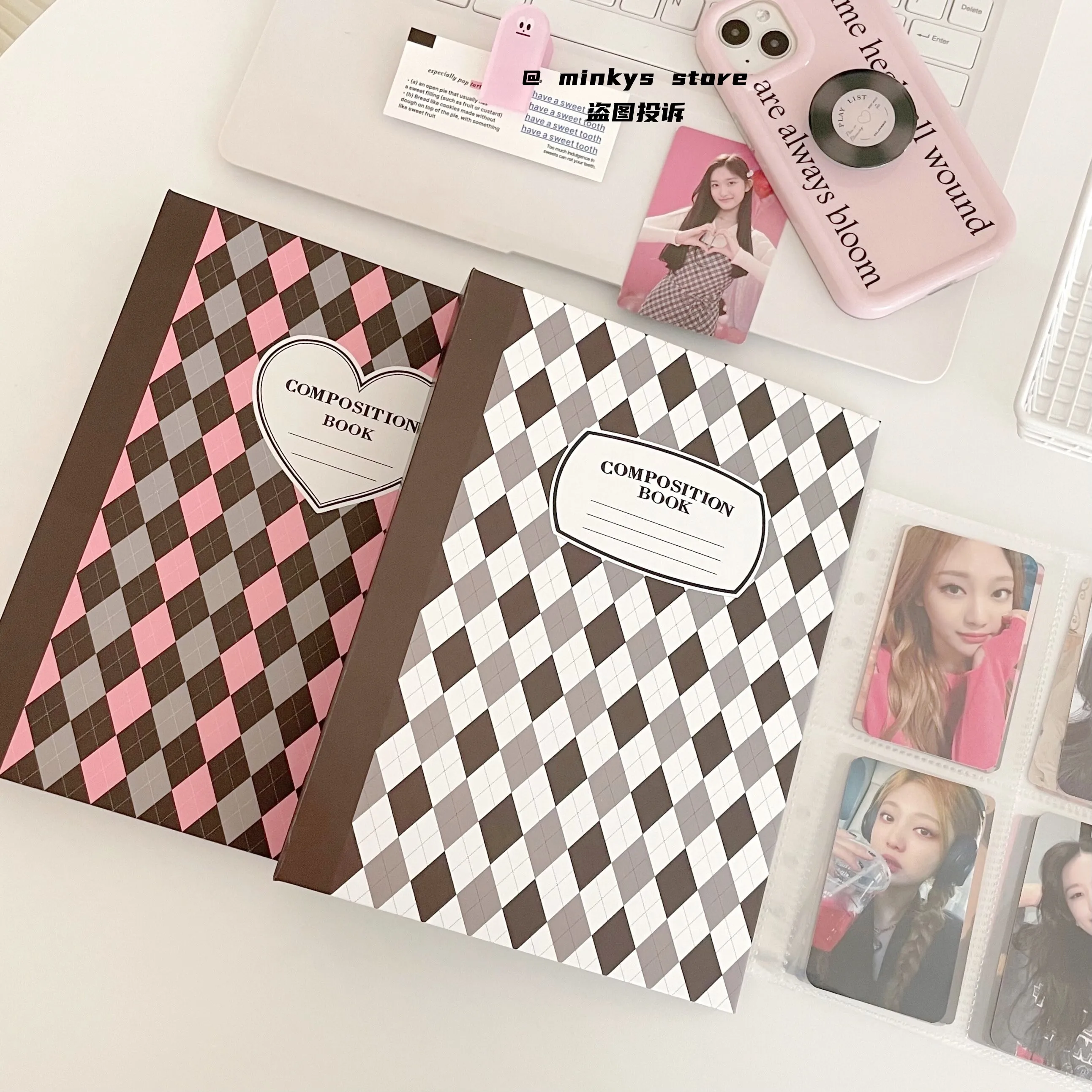 MINKYS New Retro Rhombus A5 Kpop Photocard Binder Collect Book Idol Photo Card Album Kawaii Stationery