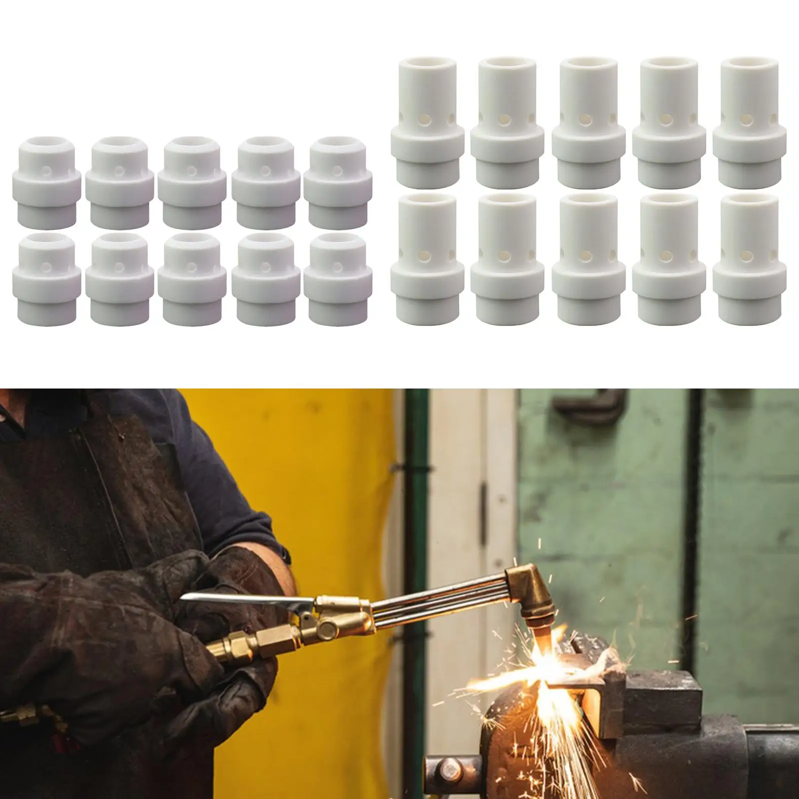 10 Pieces Welding Gas Diffuser Head Welding Accessories Professional Assembly Replacement Ceramic Easy Installation