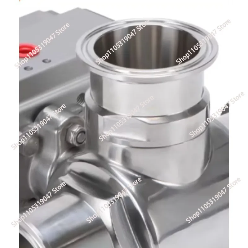 Stainless steel pneumatic quick-install three-way ball valve sanitary quick-install clamp ball valve