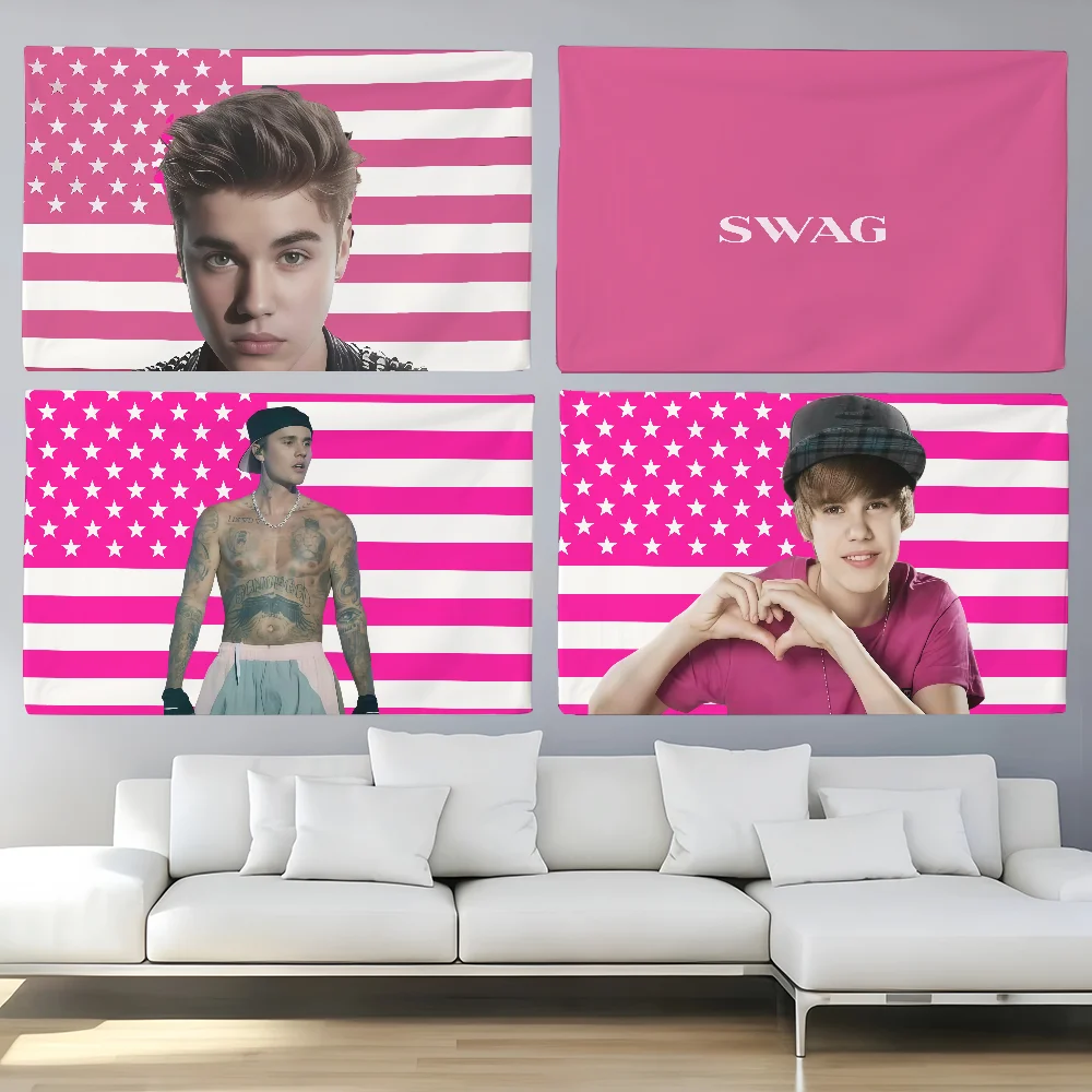 Singer J-Justin B-Bieber  flag For Bedroom Living Bar Garden Outdoor Active  Decoration Background And Concert