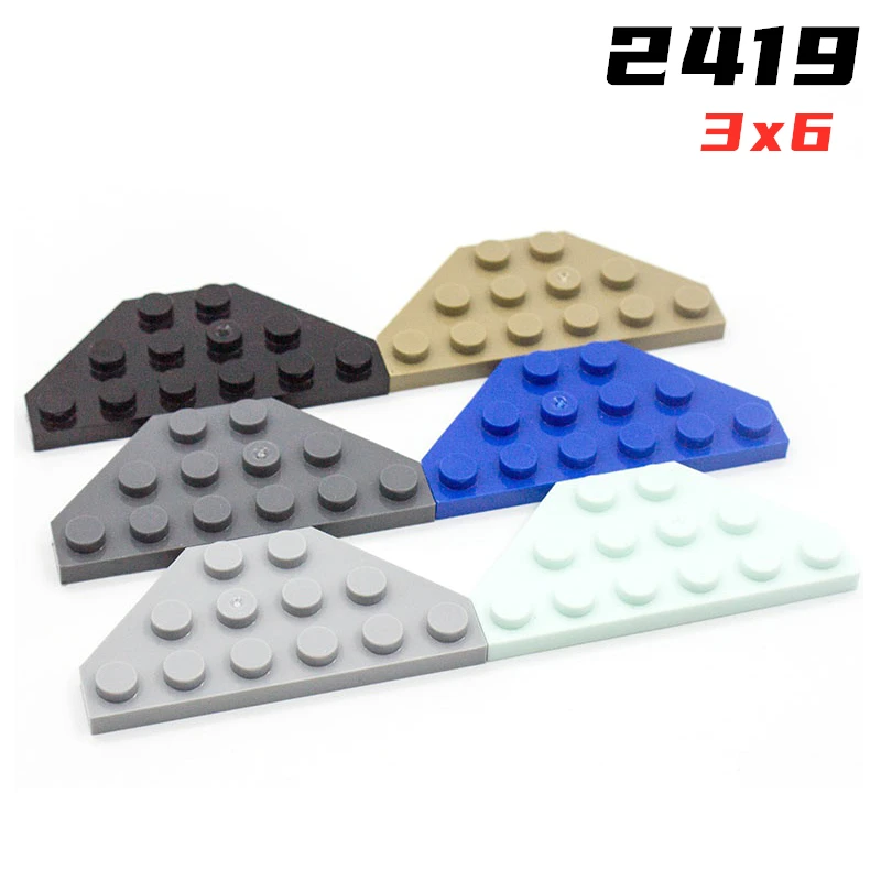 Rainbow Pig MOC Brick Parts 2419 43127 Wedge Plate 3 x 6 Cut Corners Compatible Bricks DIY Building Blocks Particle Kid Toy Gift