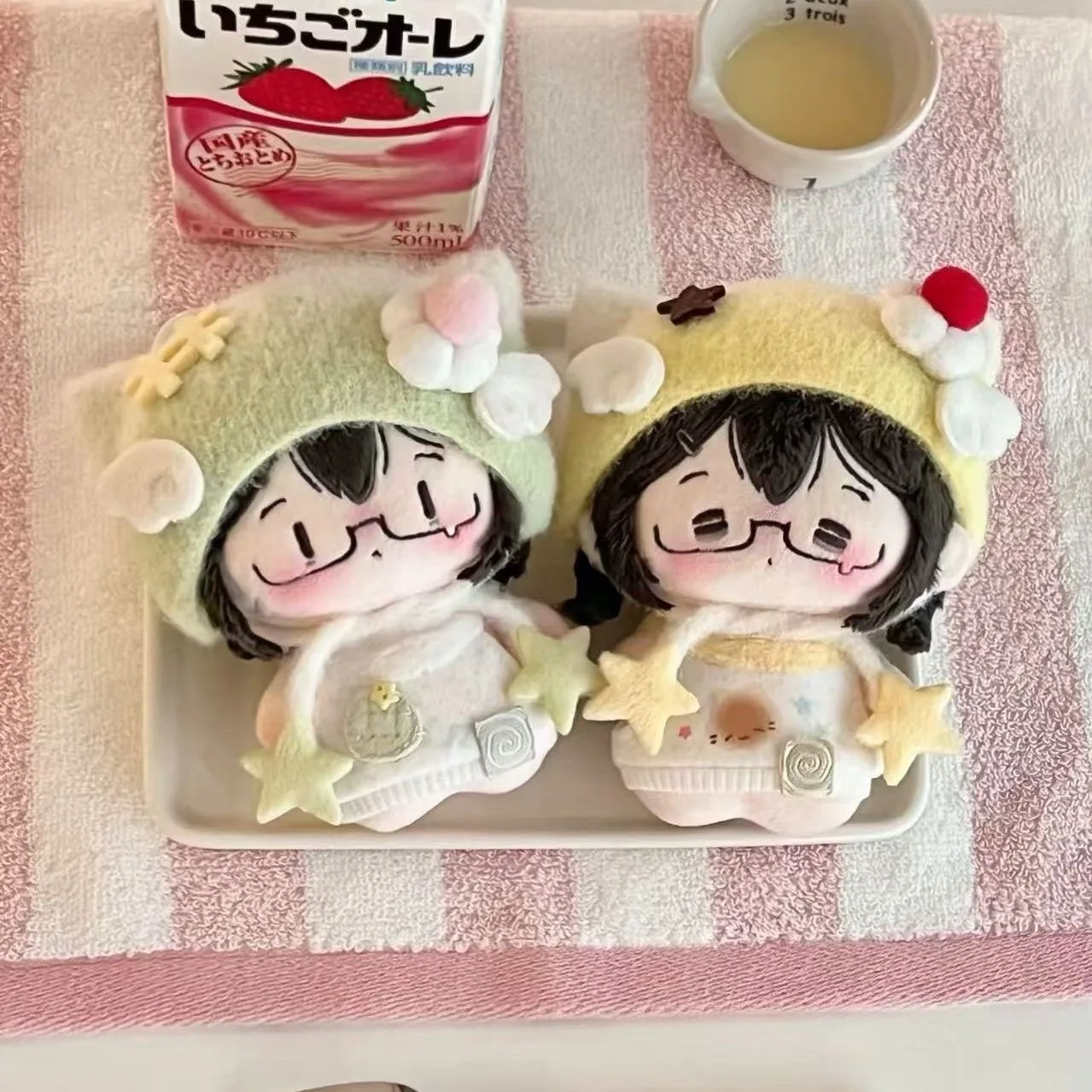 

10cm Plush Doll Clothes Cute Starfish Cat Kawaii Fruit Angel Wing Clothes Cotton Doll DIY Accessories Dress Up Toy