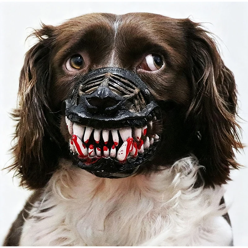 Hundemaulkorb-Maske Halloween Cosplay Haustier-Mundschutz Lustiger Kreativer Tier-Mundschutz Dekoratives Accessoire für Kleine, Mittlere und Große Hunde – Detail 5