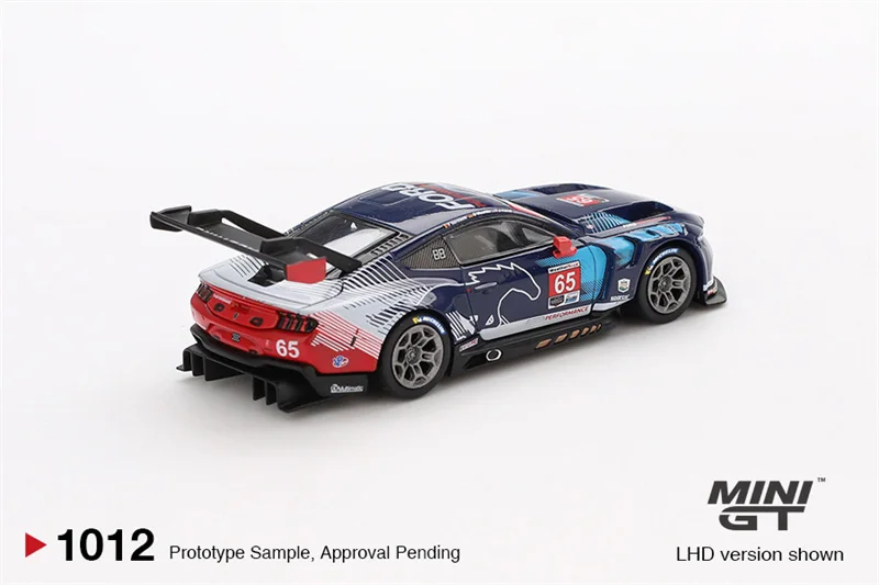 *Przedsprzedaż* MINI GT 1:64 Mustang GT3 # 65 Multimatic Motorsports 2024 IMSA Daytona 24 Hrs Model Samochodu Wyścigowego z Odlewu