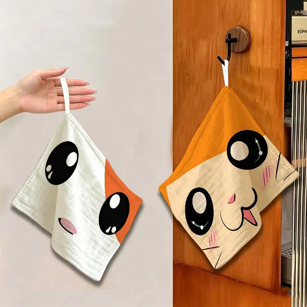 Cartoon Cute Hamtaro Hanging Style Hand Wiping Towel, Polyester Cotton, Anti-fade for Indoor Kitchen Living Room
