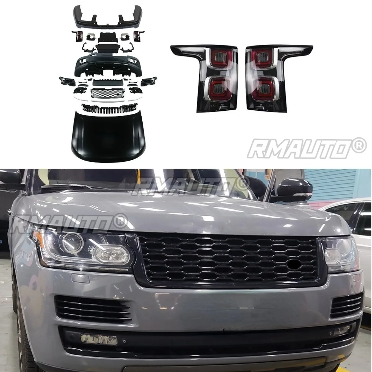 Dynamic Headlight Headlamp Daytime Running Light Low High Beam Chin Body Kit For Range Rover Sport 2014 Exterior Accessories