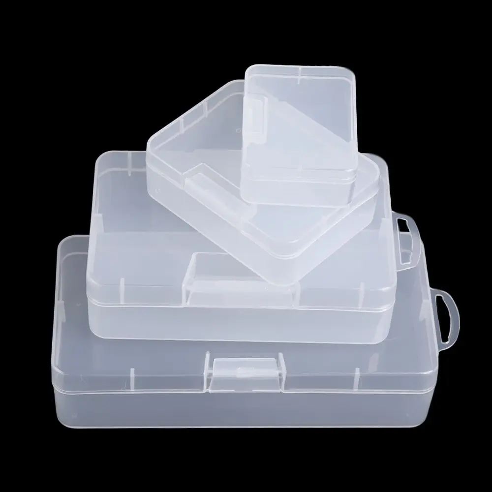 Mini Plastic Box Rectangular Translucent Packing Box Dustproof Durable Strong Jewelry Button Sundries Storage Case Container