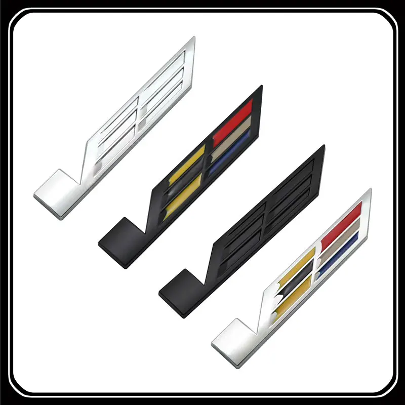 Retrofit Styling Metal V logo Car Sticker Body Grill Emblem Decals For Cadillac CTS STS DTS SRX XLR ATX CT5 CT6 XT5 XT6 Deville