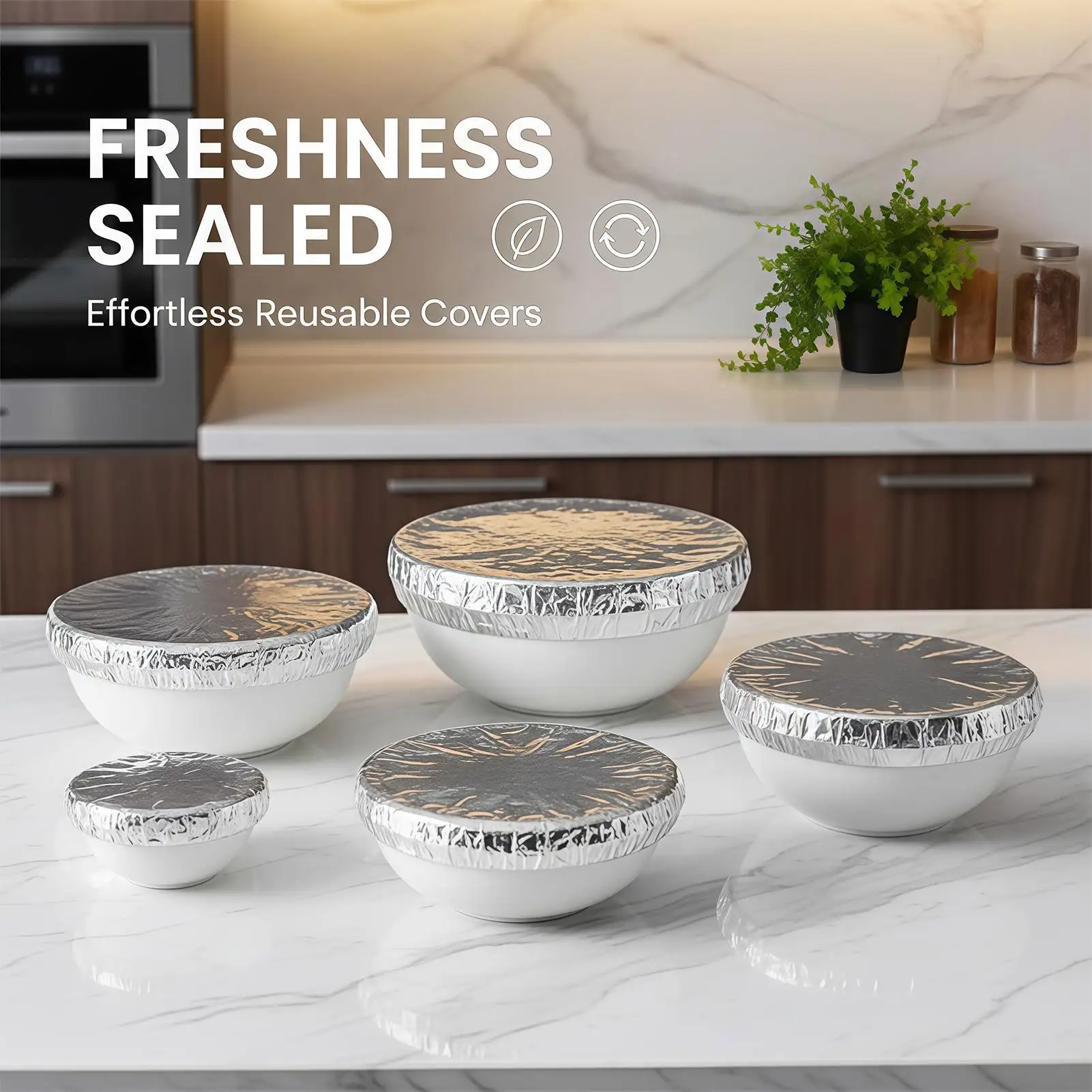 Stretchable Aluminum Foil Food Covers Insulation Lids for Kitchen Dishes Warmth Retention Reusable Fits Plates