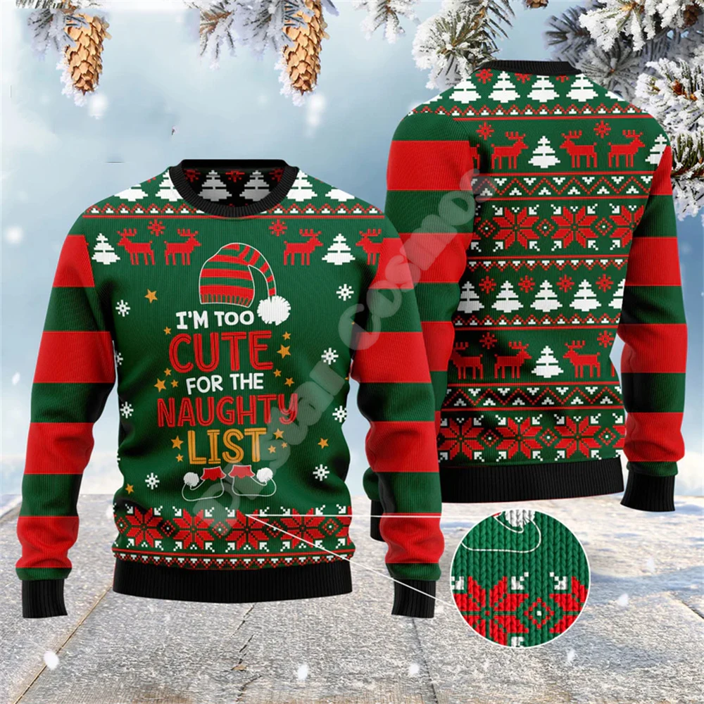 

Christmas Halloween Tree Santa Claus Tattoo Animal Ugly Sweater Streetwear 3DPrint Harajuku Casual Pullover Winter Sweatshirts L