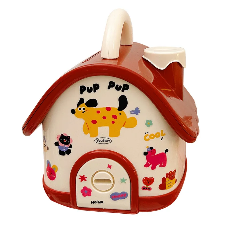 

House shape piggy bank cute cartoon piggy bank boys and girls holiday gifts can be stored and removed toy storage box