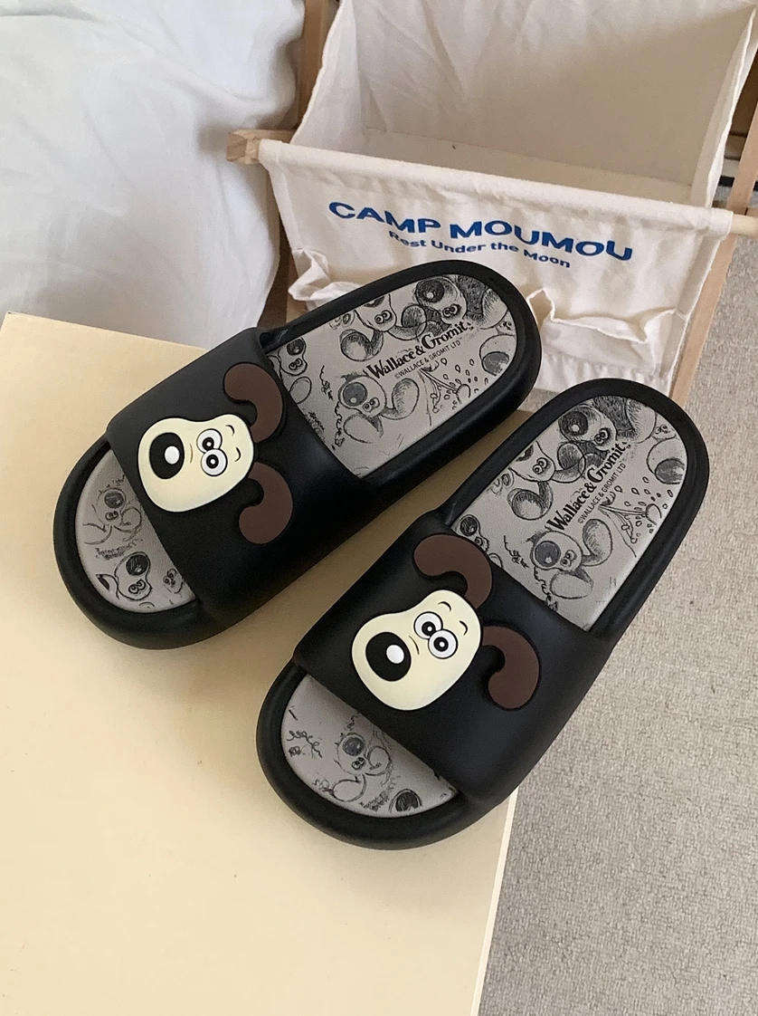 Man Women Slippers Cute Dog Sandals For Men And Women Summer Couples Household Anti Slip Soft Sole Bathroom Home Slipper