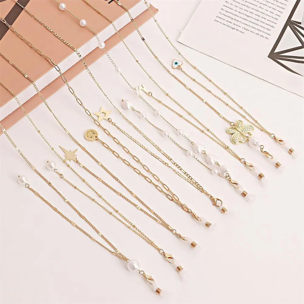 Damen-Halsketten-Brillenband mit Perlen, rutschfestes Brillenband, Maskenband, Anti-Verlust-Kette für Brillen