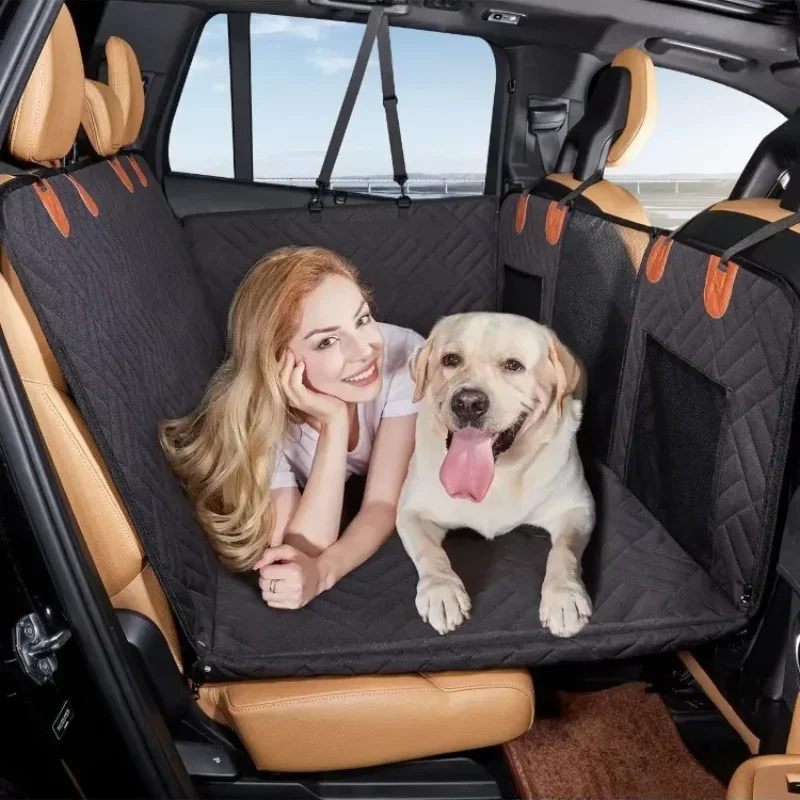 Extended Dog Car Seat Cover Dog Cat Back Seat Cover Waterproof Pet Cushion Seat Cover for Car SUV Truck Dog Bed Summer Travel